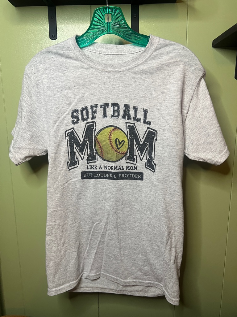 Softball Mom Graphic Tee - Grey